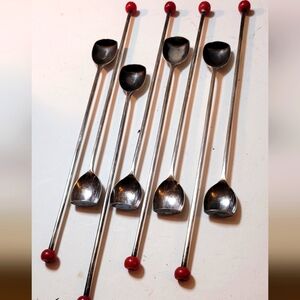 vtg 8 MUDDLER SPOONS silverplate CRUSHERS bakelite BARTENDERS cocktail STIRRERS